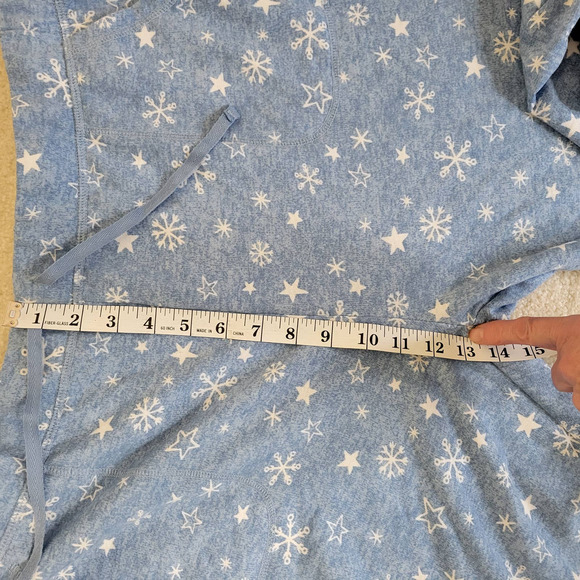 Merry Lane Size XXL Let It Snow 2 Pc PJ Set Snowflake Print Elastic Waist Blue - Picture 12 of 16